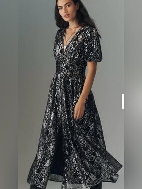 anthropologie beaded wrap dress Bhldn anthropologie plymouth wrap